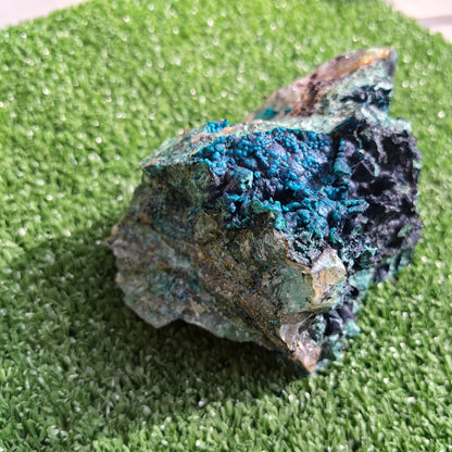 Chrysocolla on Quartz from mine tentadora