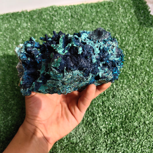 Chrysocolla on Quartz from mine tentadora