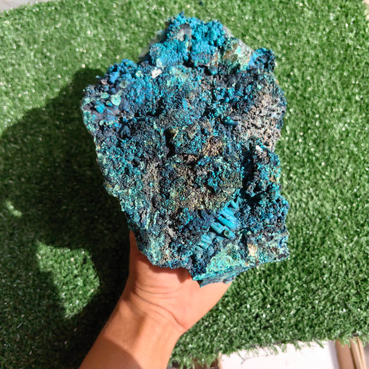 Chrysocolla on Quartz from mine tentadora