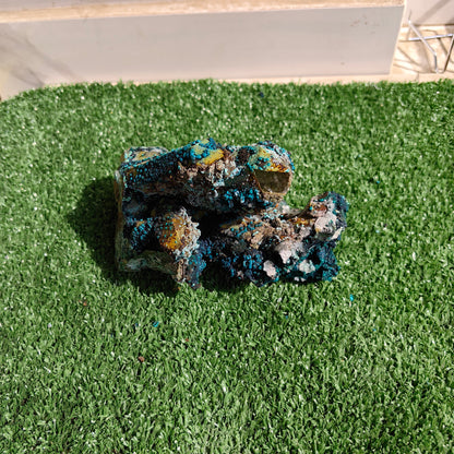 Chrysocolla on Quartz from mine tentadora
