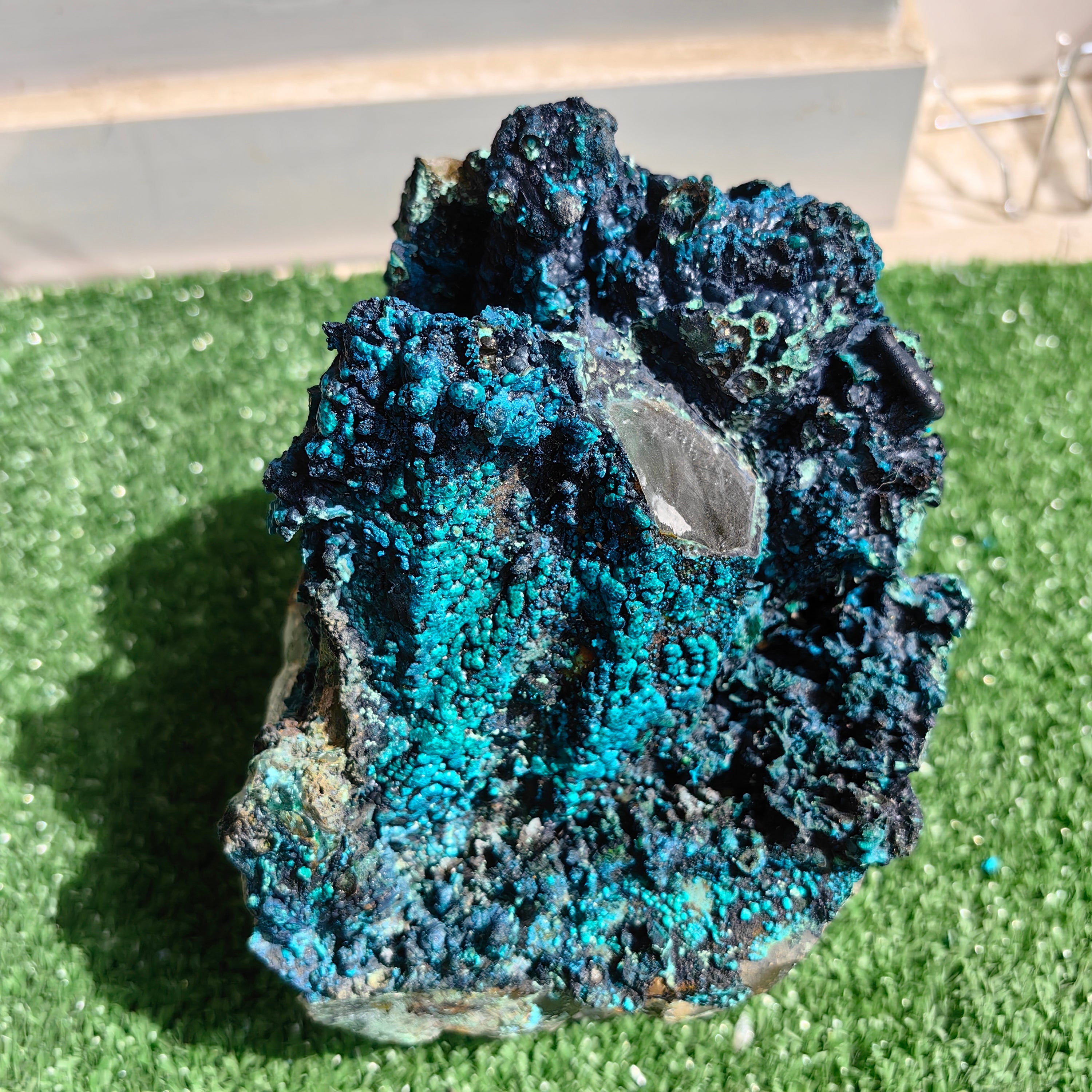 Chrysocolla on Quartz from mine tentadora