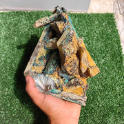 Chrysocolla on Quartz from mine tentadora