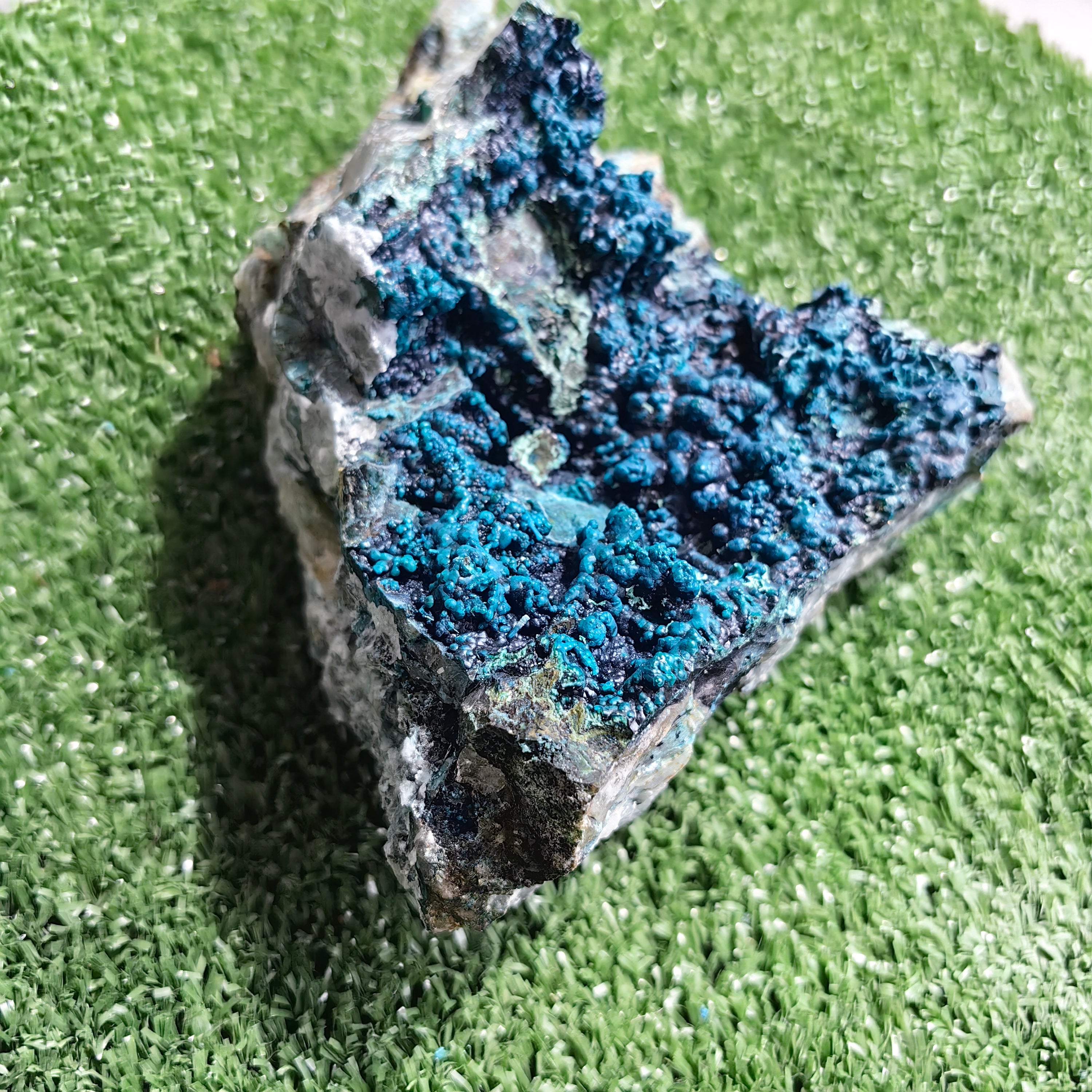 Chrysocolla on Quartz from mine tentadora