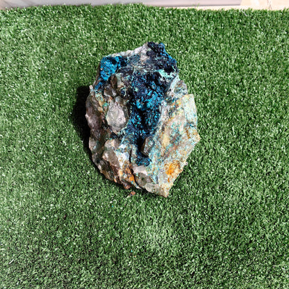 Chrysocolla on Quartz from mine tentadora