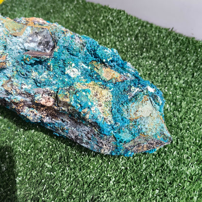 Chrysocolla on Quartz from mine tentadora