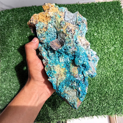 Chrysocolla on Quartz from mine tentadora