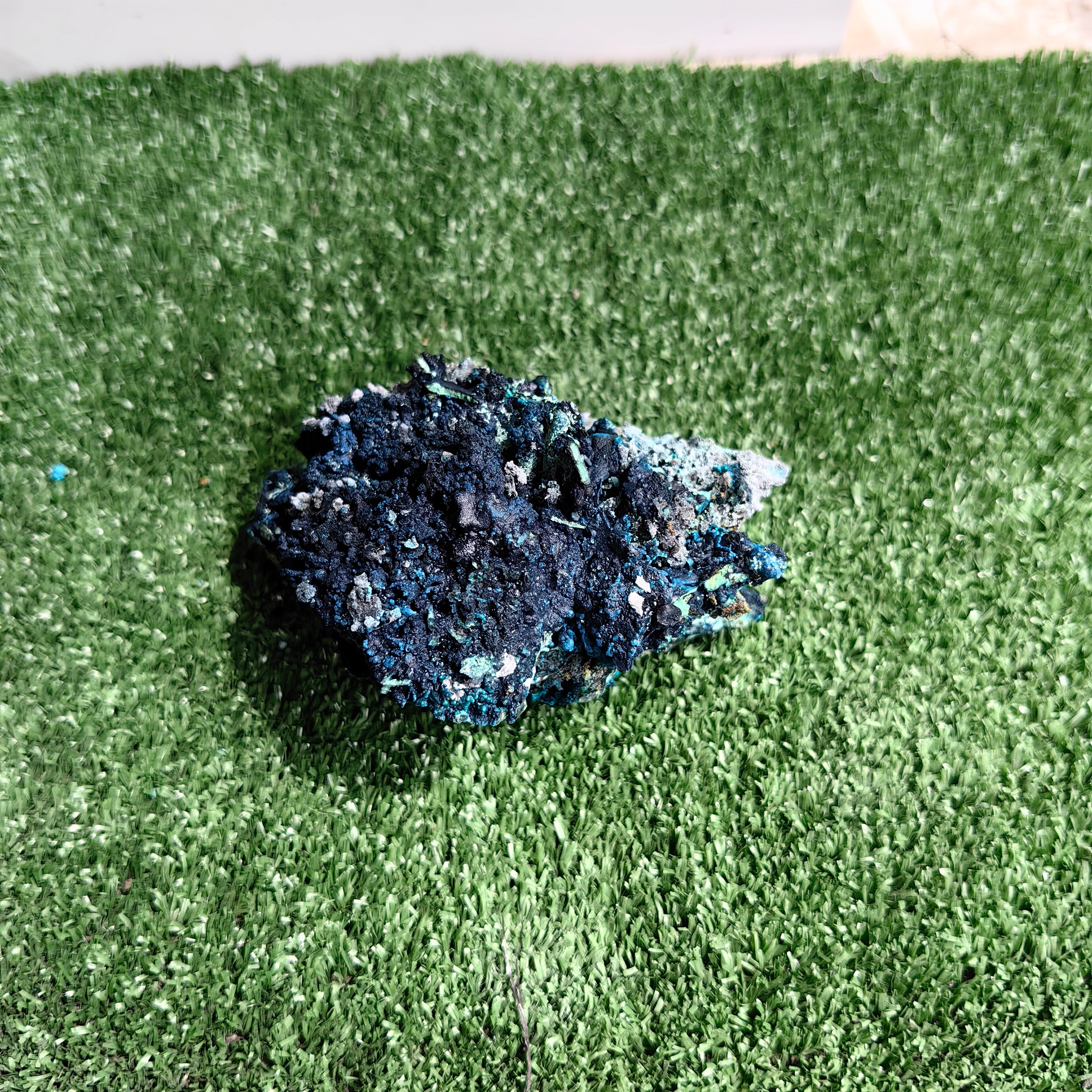 Chrysocolla on Quartz from mine tentadora