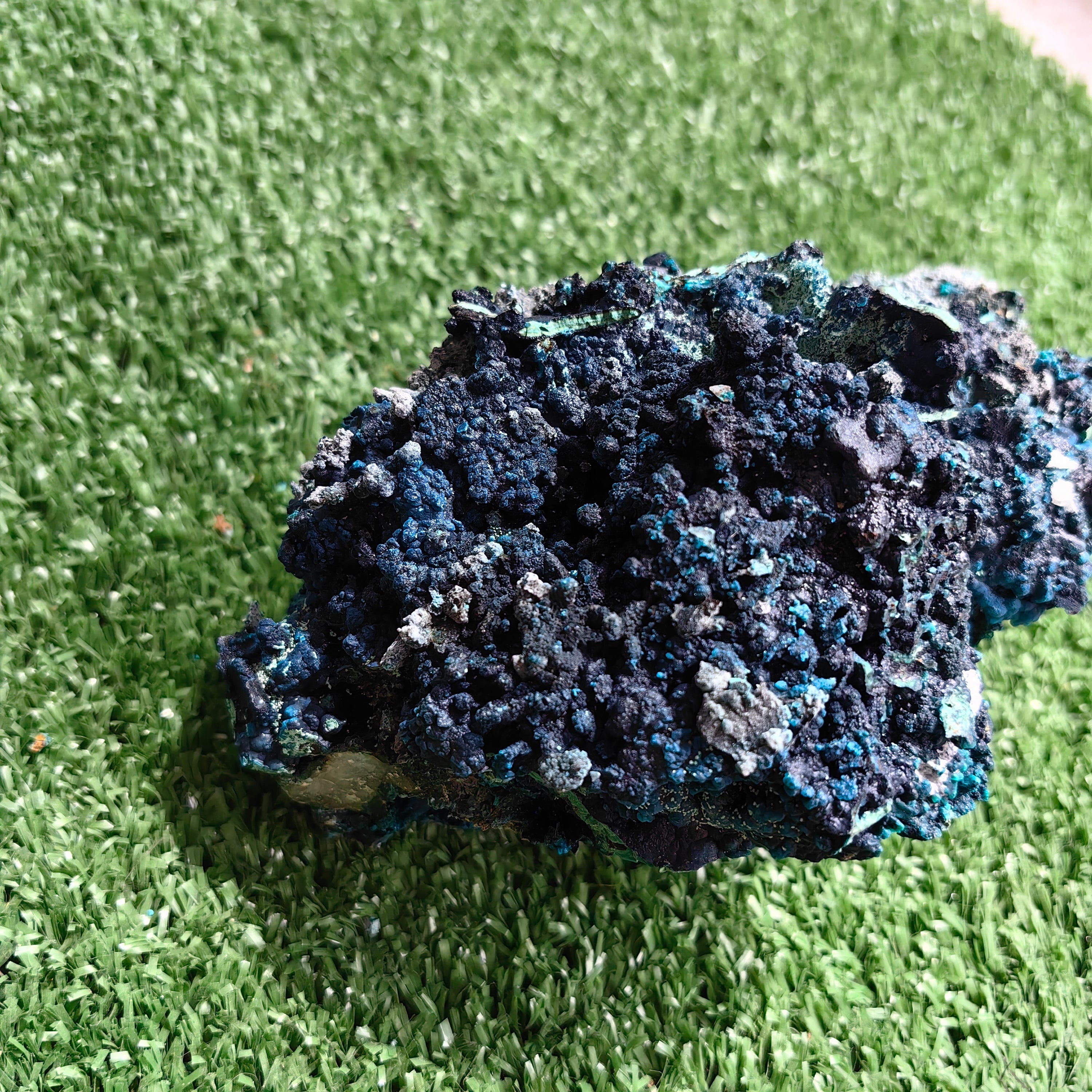 Chrysocolla on Quartz from mine tentadora