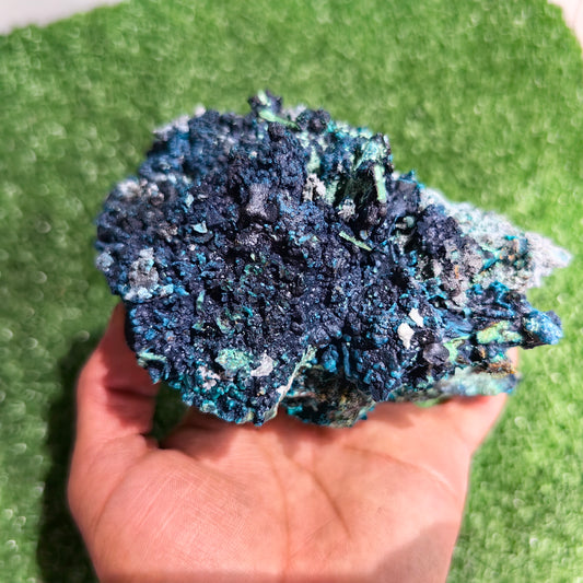 Chrysocolla on Quartz from mine tentadora