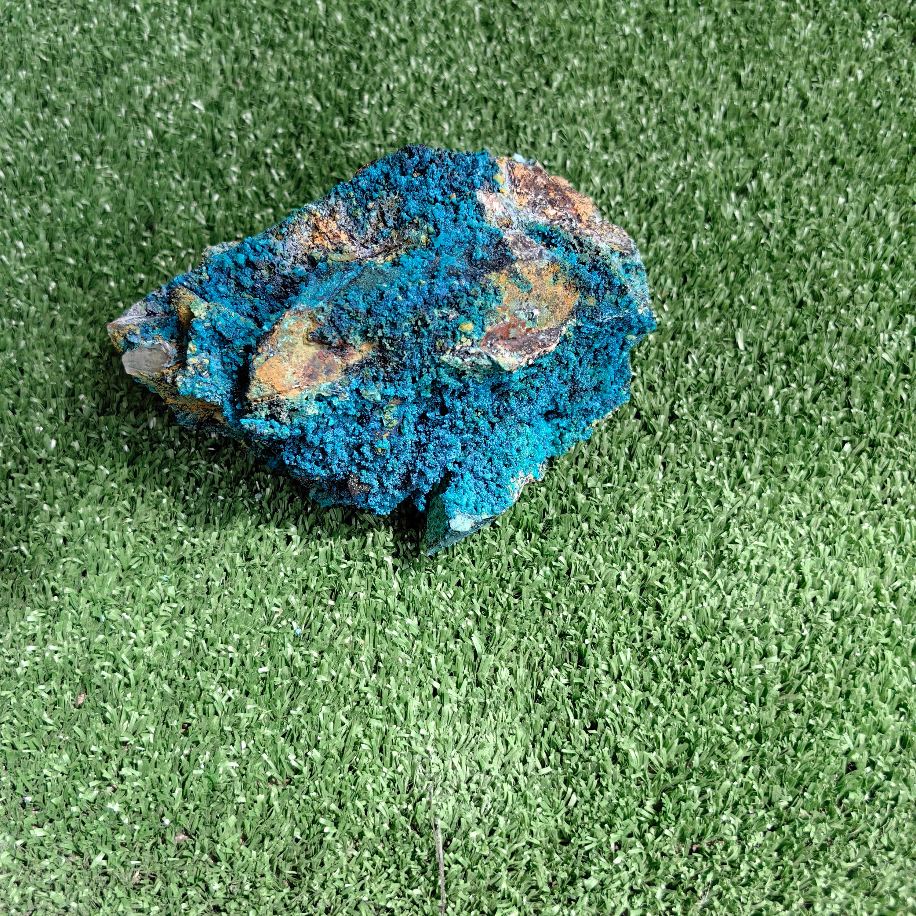 Chrysocolla on Quartz from mine tentadora