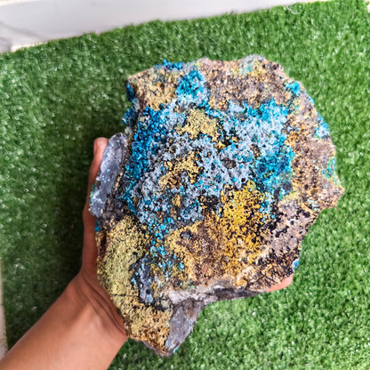 Chrysocolla on Quartz from mine tentadora