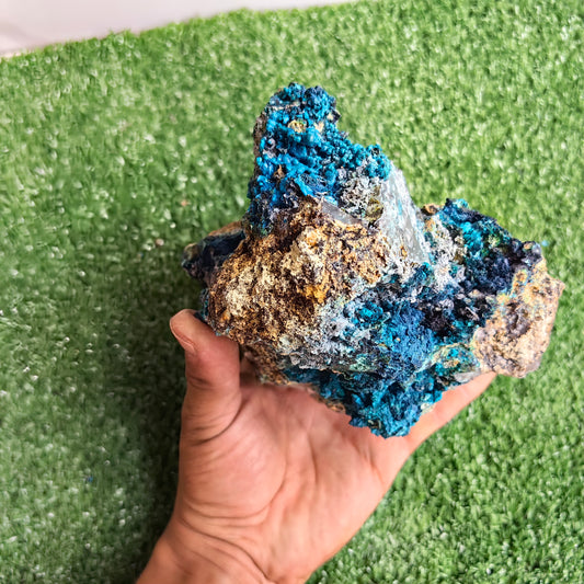 Chrysocolla on Quartz from mine tentadora