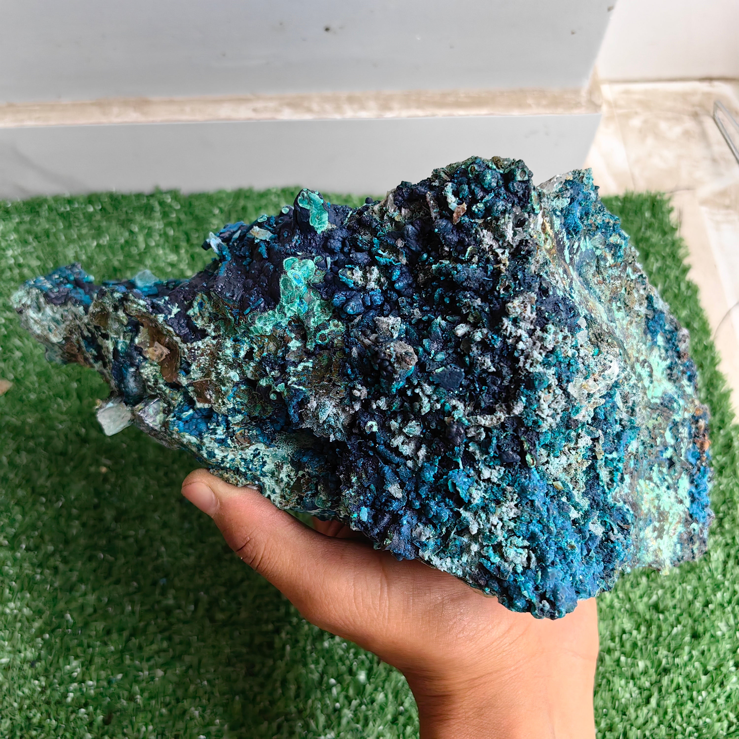 Chrysocolla on Quartz from mine tentadora