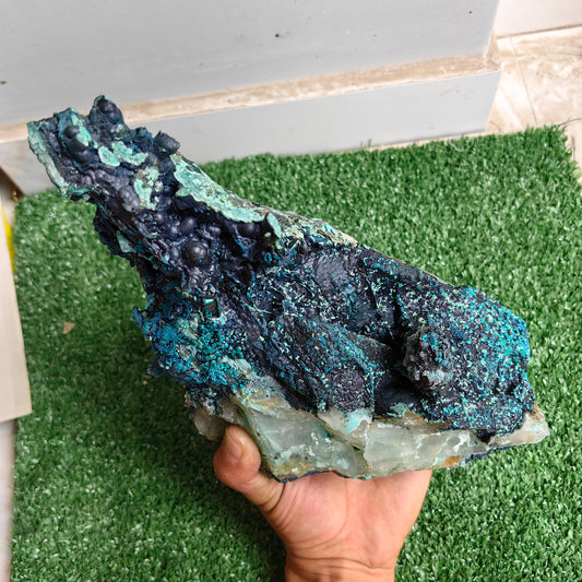 Chrysocolla on Quartz from mine tentadora