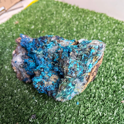 Chrysocolla on Quartz from mine tentadora