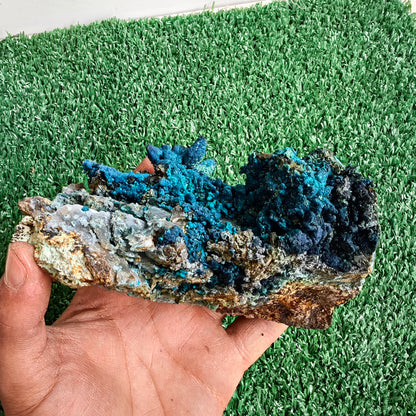 Chrysocolla on Quartz from mine tentadora