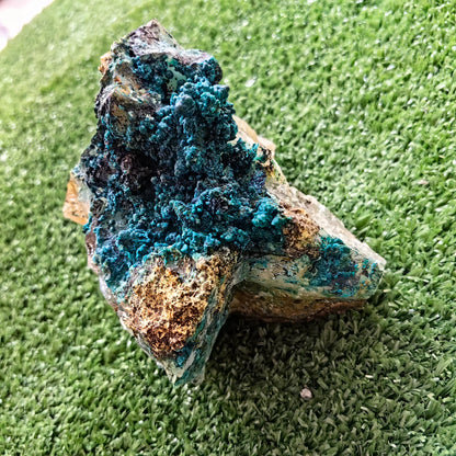 Chrysocolla on Quartz from mine tentadora