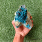 Chrysocolla on Quartz from mine tentadora