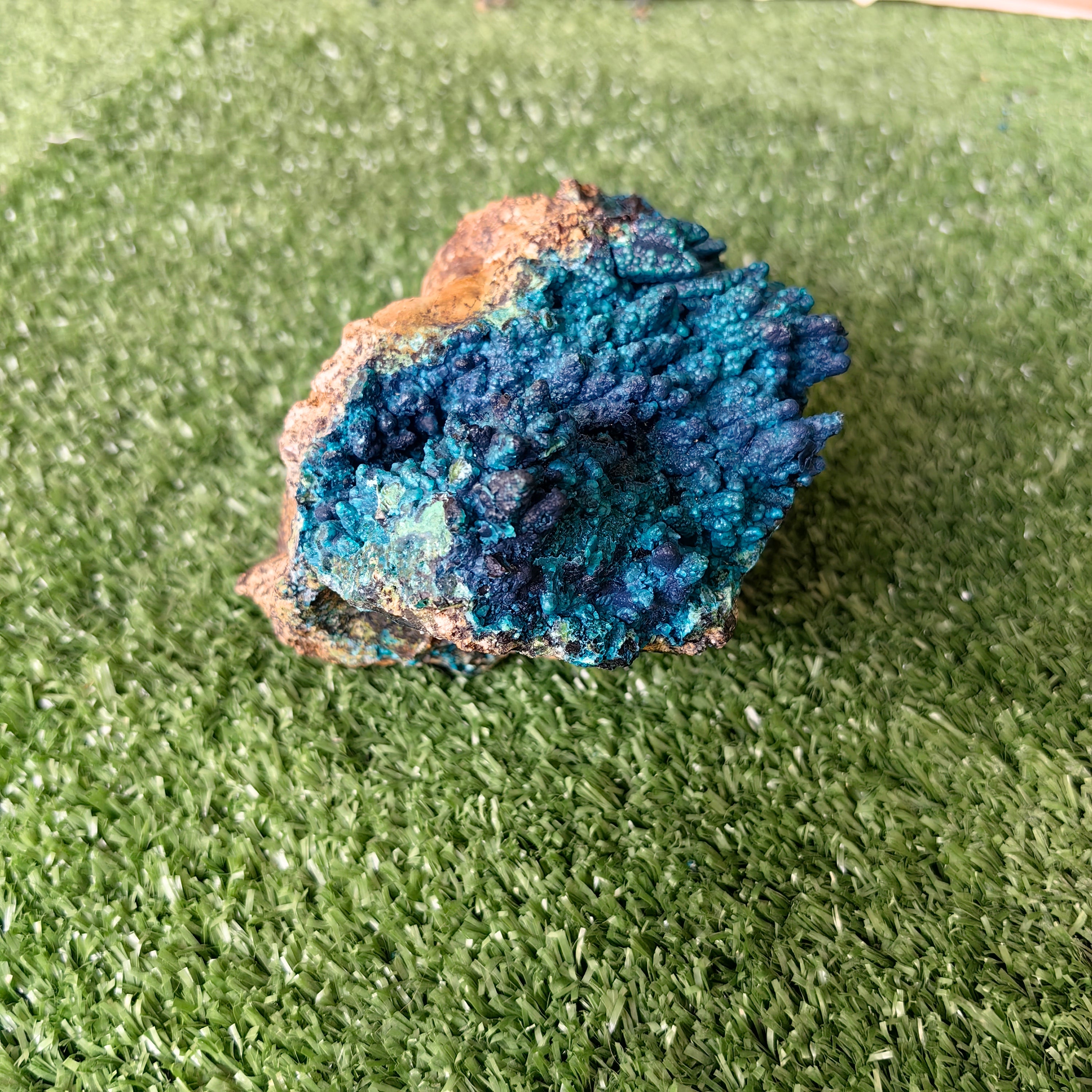 Chrysocolla on Quartz from mine tentadora