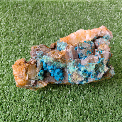 Chrysocolla on Quartz from mine tentadora