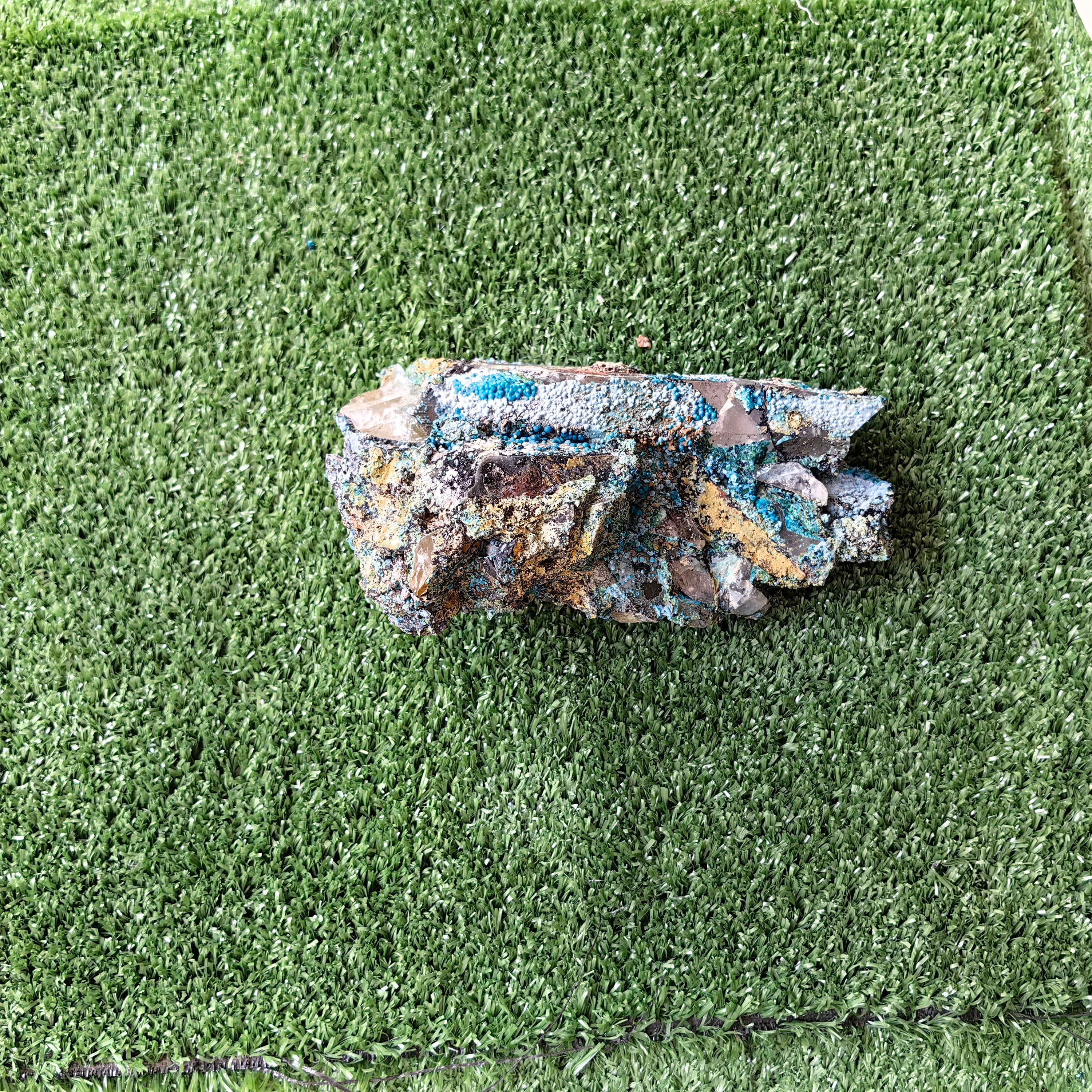 Chrysocolla on Quartz from mine tentadora