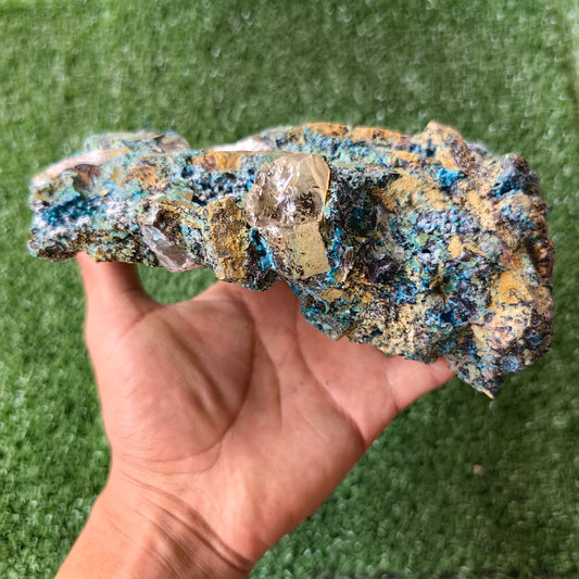 Chrysocolla on Quartz from mine tentadora