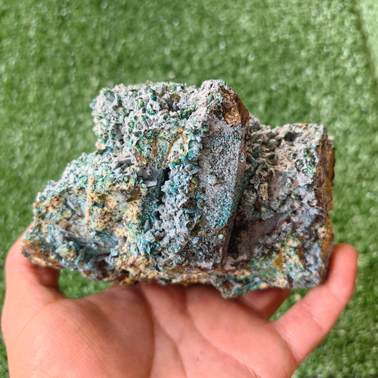 Chrysocolla on Quartz from mine tentadora