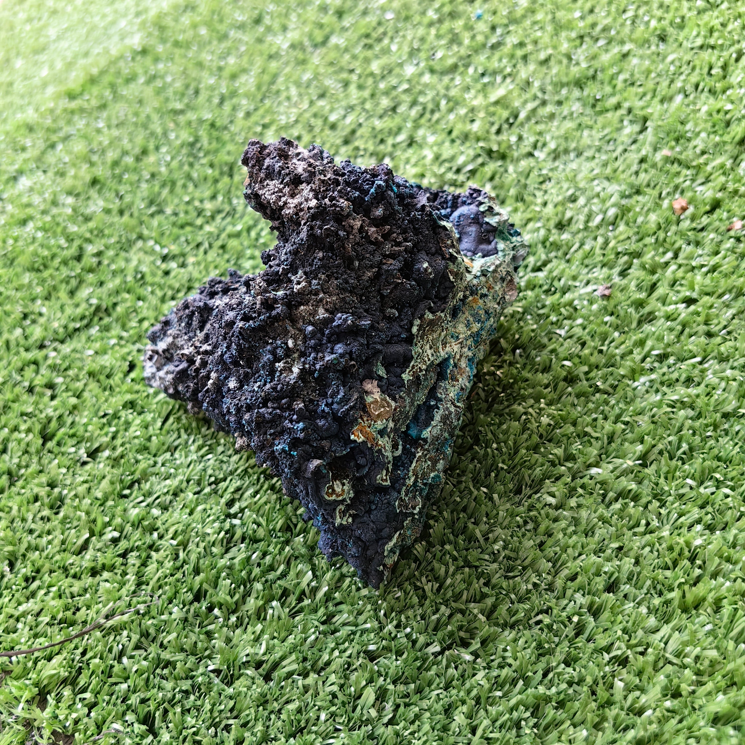 Chrysocolla on Quartz from mine tentadora