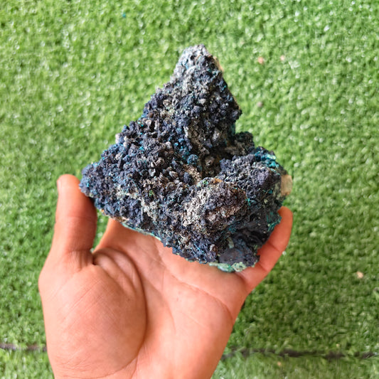 Chrysocolla on Quartz from mine tentadora