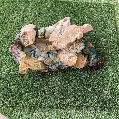 Chrysocolla on Quartz from mine tentadora