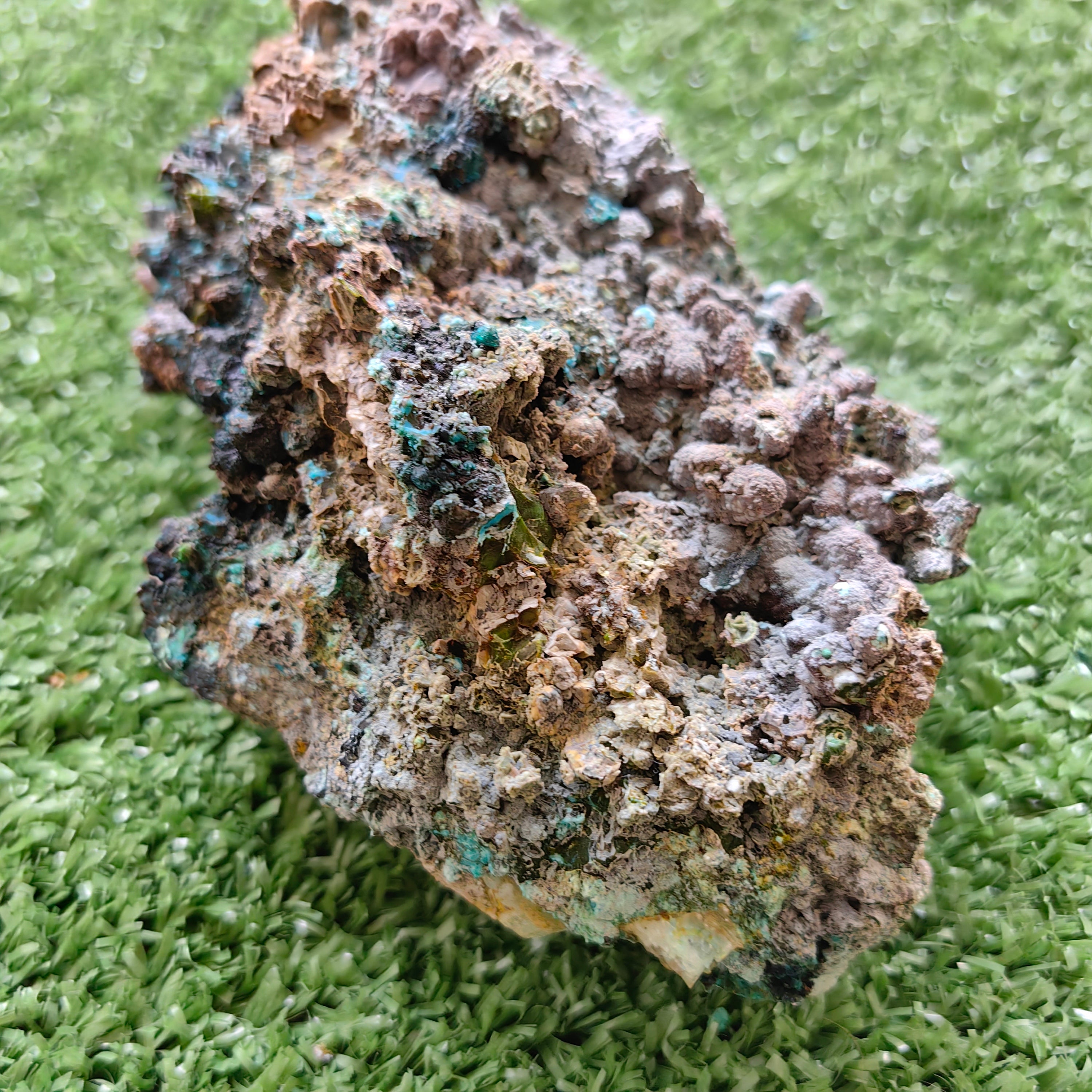 Chrysocolla on Quartz from mine tentadora