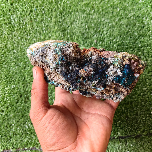 Chrysocolla on Quartz from mine tentadora