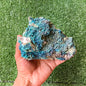 Chrysocolla on Quartz from mine tentadora
