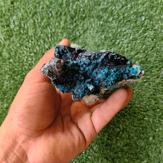 Chrysocolla on Quartz from mine tentadora