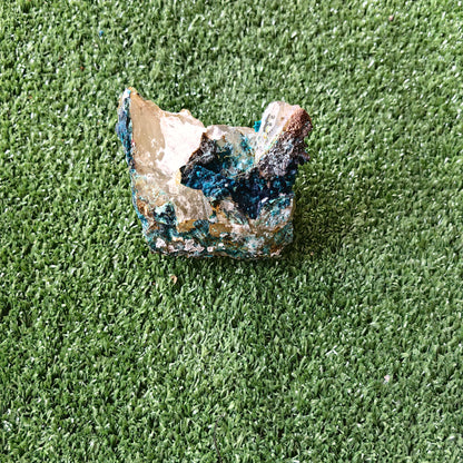 Chrysocolla on Quartz from mine tentadora