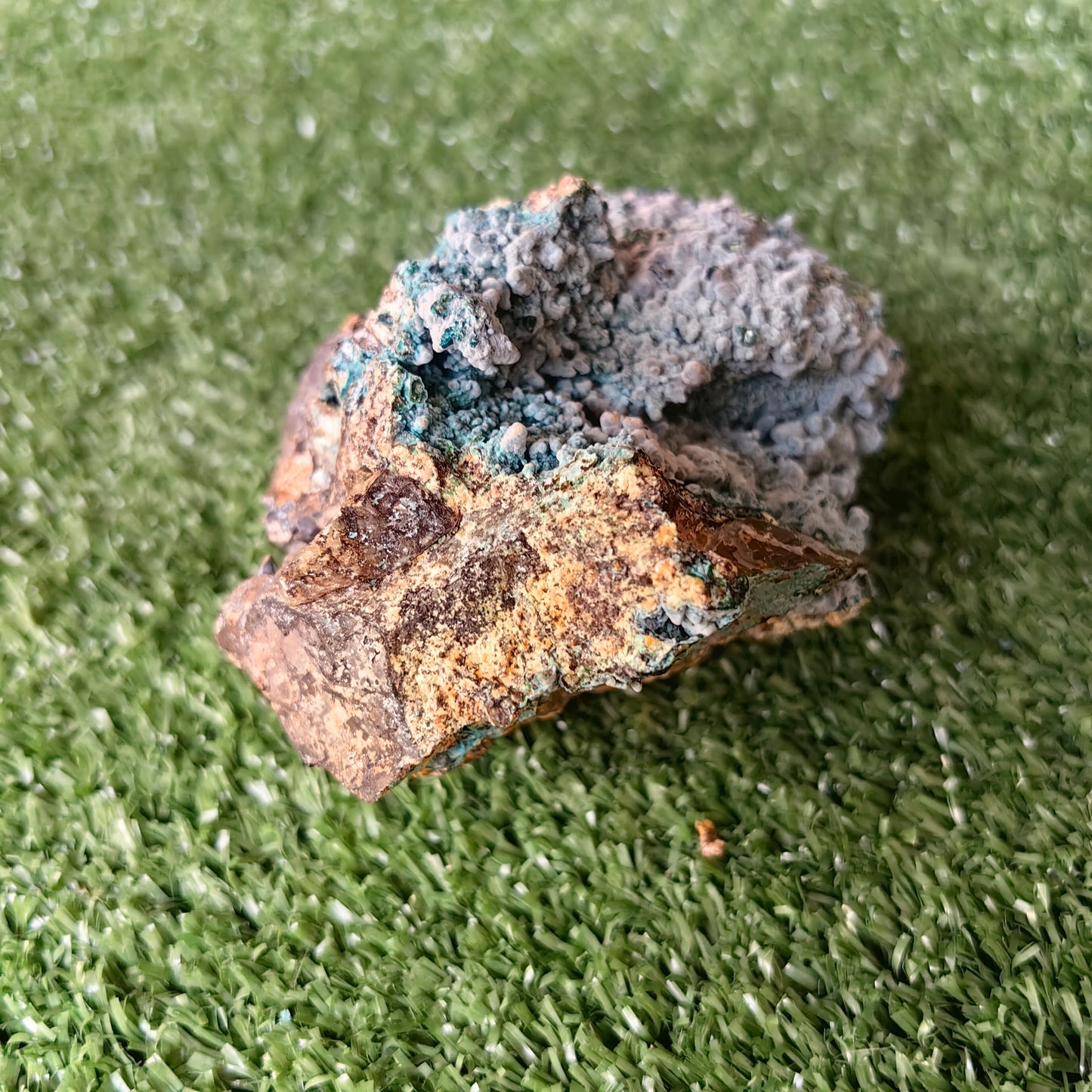 Chrysocolla on Quartz from mine tentadora