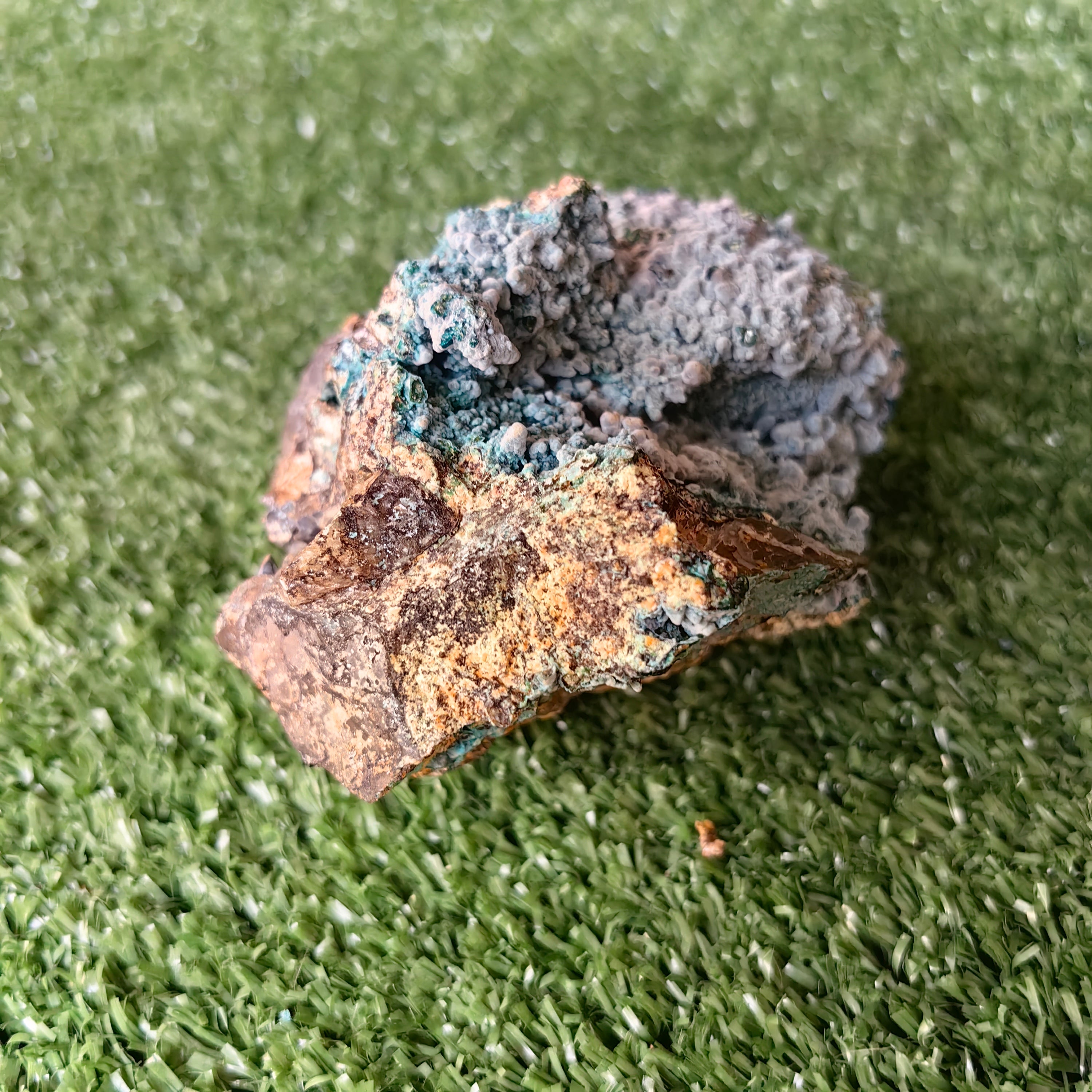 Chrysocolla on Quartz from mine tentadora