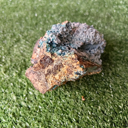 Chrysocolla on Quartz from mine tentadora