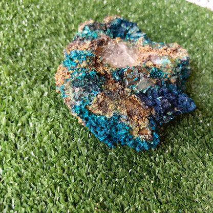 Chrysocolla on Quartz from mine tentadora