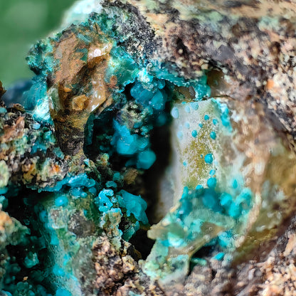 Chrysocolla on Quartz from mine tentadora