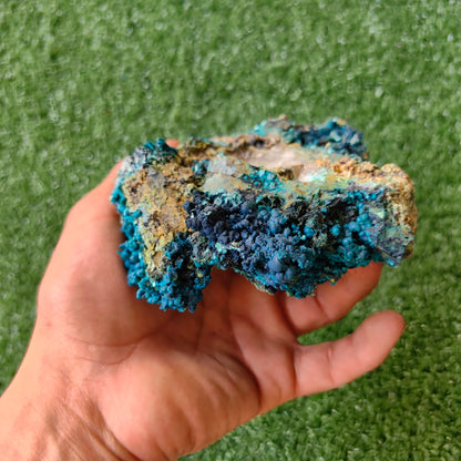 Chrysocolla on Quartz from mine tentadora