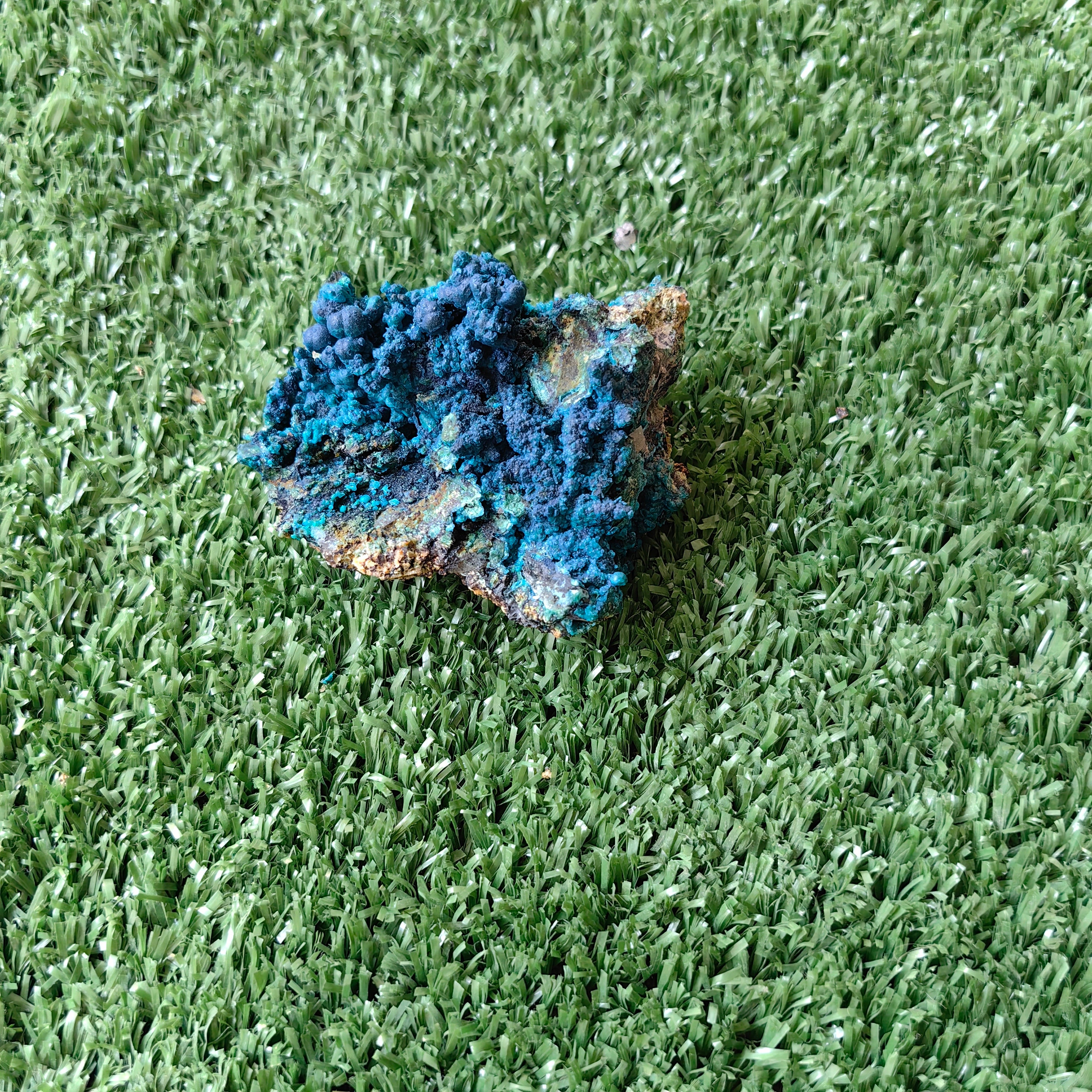 Chrysocolla on Quartz from mine tentadora