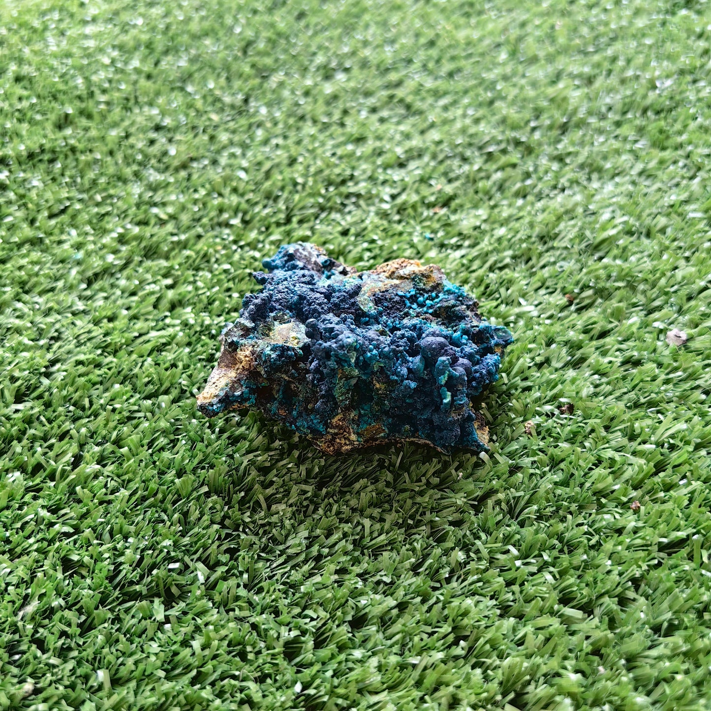 Chrysocolla on Quartz from mine tentadora