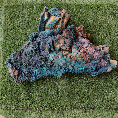 Chrysocolla on Quartz from mine tentadora