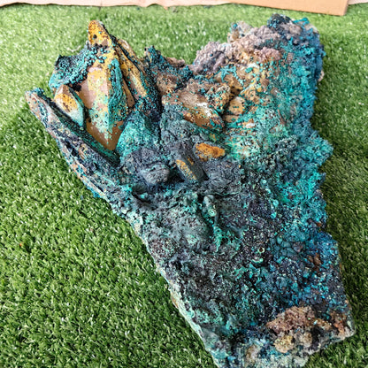 Chrysocolla on Quartz from mine tentadora