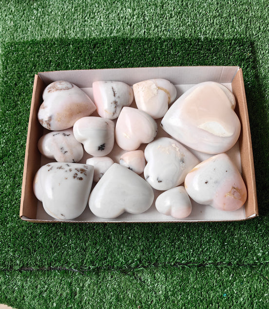 14 pc peruvian pink opal hearts