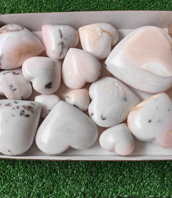 14 pc peruvian pink opal hearts