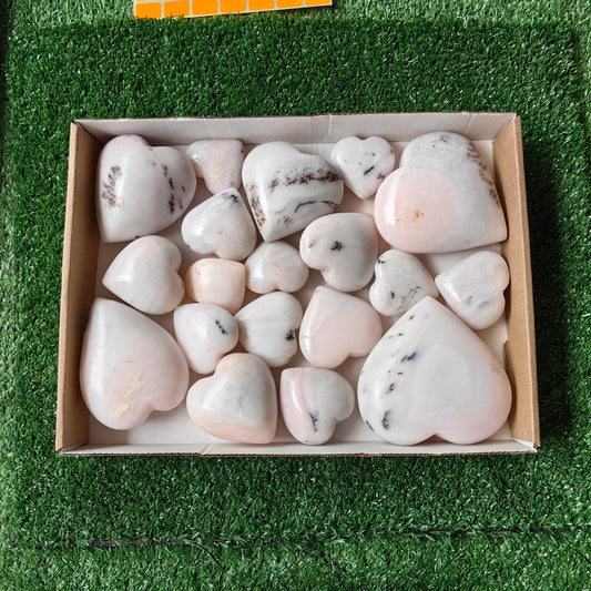 Lot 19 pc peruvian pink opal hearts