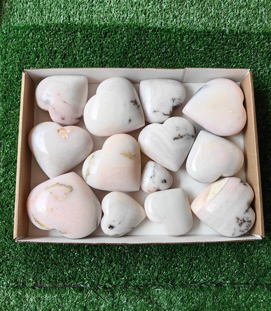13 pc peruvian pink opal hearts