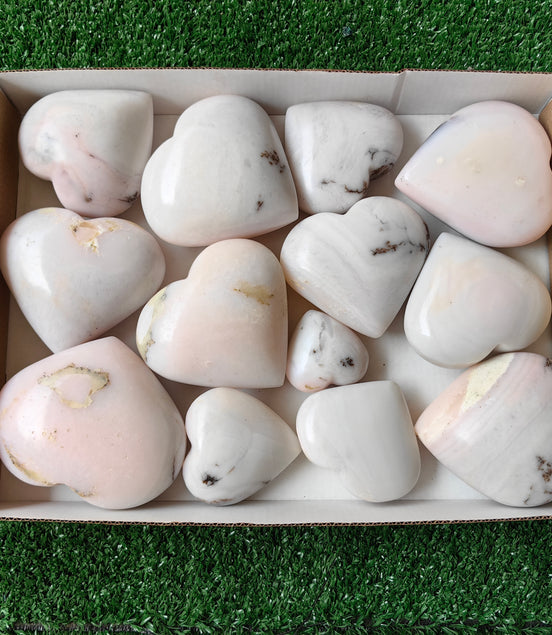 13 pc peruvian pink opal hearts